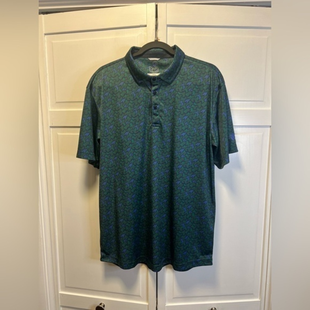Swannies Men’s Golf Polo Size Men’s Large Color Green/Blue